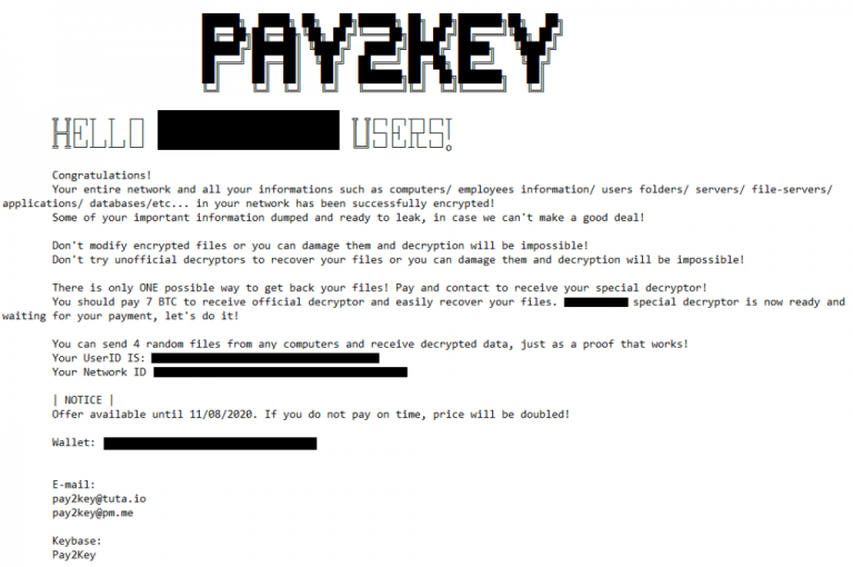 Aziende israeliane prese di mira dal nuovo ransomware Pay2Key