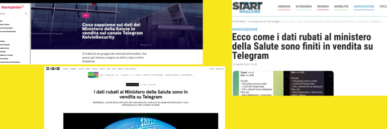Ministero della Salute, ASL di Alessandria e i dati rubati in vendita su Telegram
