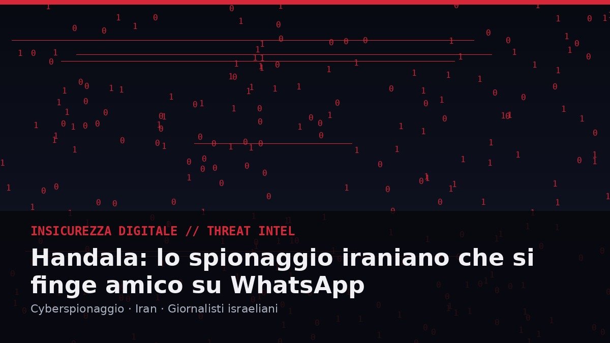 Handala: lo spionaggio iraniano del MOIS che si finge amico dei giornalisti su WhatsApp
