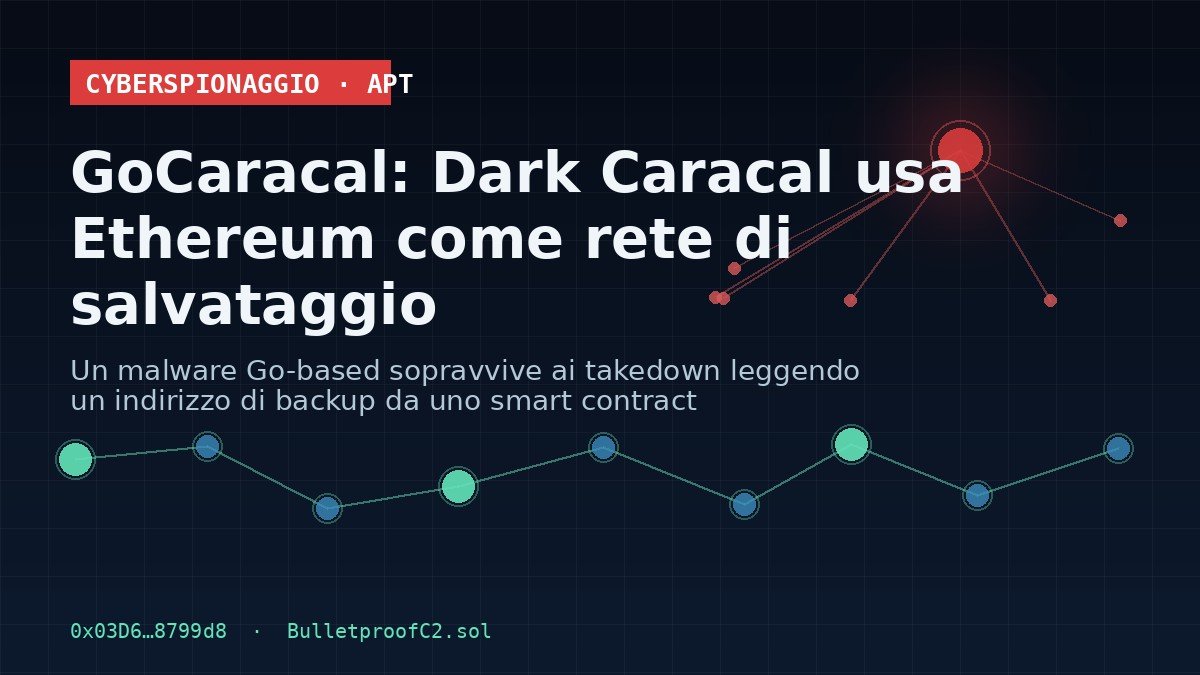 GoCaracal: Dark Caracal nasconde il comando e controllo dentro un contratto Ethereum